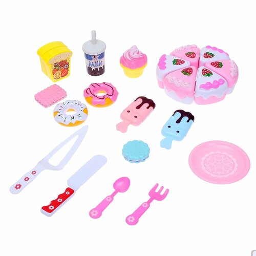 Игровой набор продуктов Тортик, с посудой 4361736 . игровой набор продуктов тортик с посудой 4361736