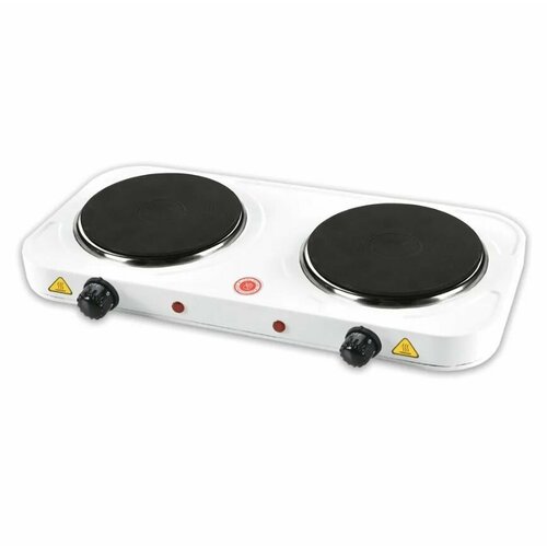 Плитка электрическая настольная Блин ЭМ-102Б Электроплитка плита электрическая 2 конфорки из чугуна 2000 Вт Цвет белый 218800₽