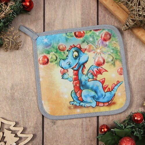 Прихватка Новогодние игрушки 17х17 см 35 хл 65 пэ ватин 250 гм2 296₽