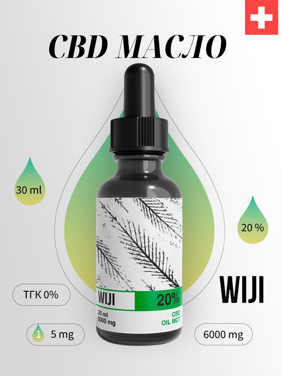 WIJI CBD масло Oil MCT 20% 30 ml, КБД