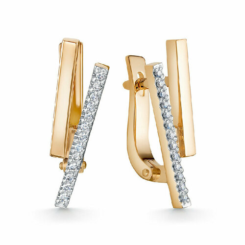 Серьги Brilliant Style, красное золото, 585 проба, бриллиант, золотой, красный