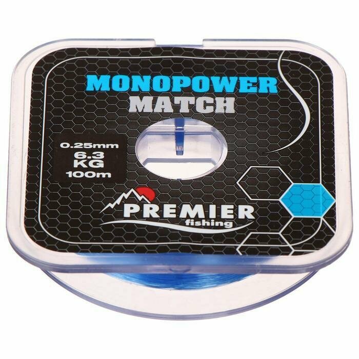 фото Леска MONOPOWER Match, blue, 0,25 мм/100 м