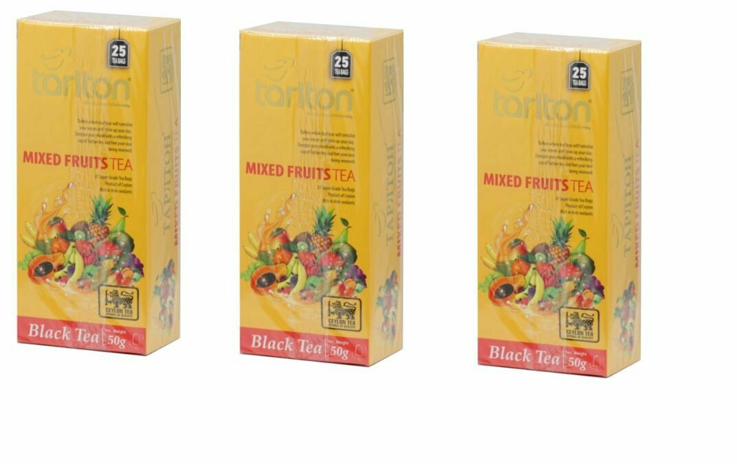 Tarlton Чай чёрный "Mixed Fruits" 25 пакетиков 50 г - 3 шт.