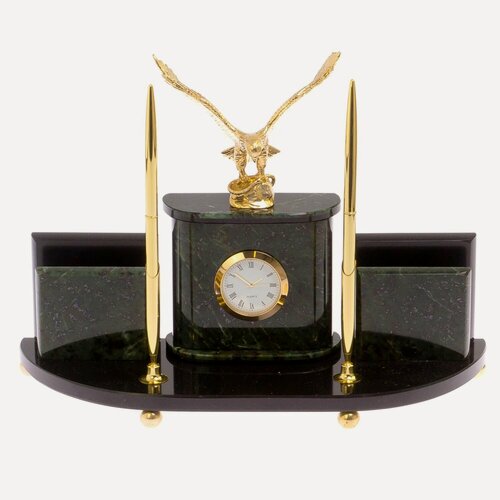 Изображение товара Настольный прибор "Орел" камень нефрит 125444