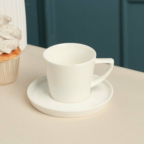 Quinsberry Кофейная пара Sola 120 мл белая фарфор 1050₽