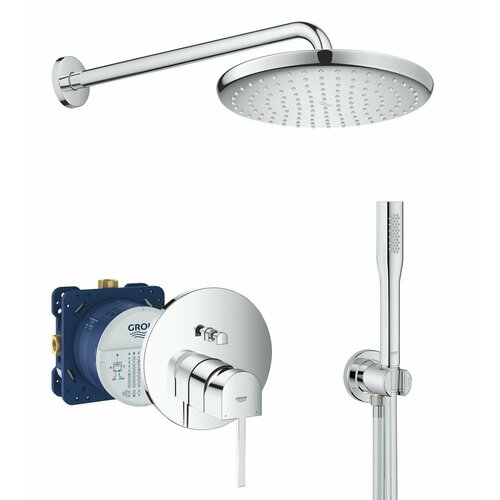 Душевая система с тропическим душем Grohe Plus Professional 250, Германия grohe relexa solo 80 28892000 серебристый хром 1500 мм