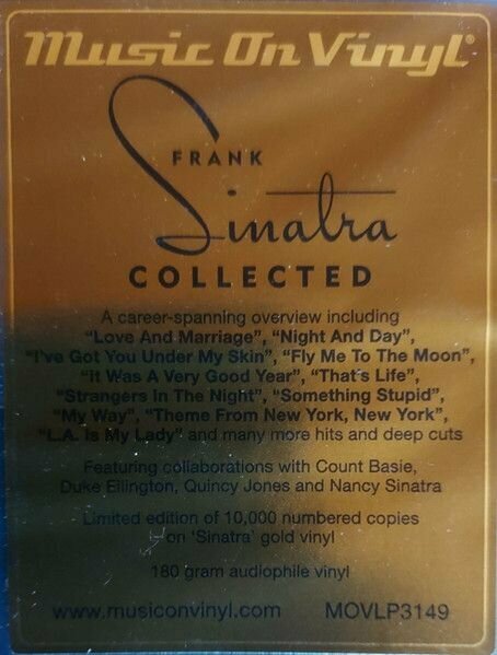 Frank Sinatra Frank Sinatra - Collected (limited, Colour, 2 Lp, 180 Gr) MUSIC ON VINYL - фото №7