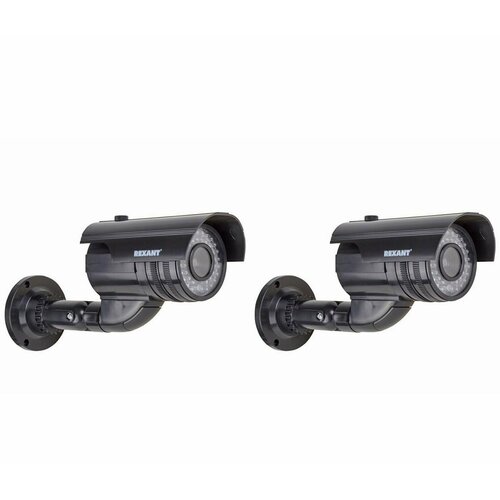 Муляж видеокамеры цилиндрический Rexant уличная установка черный (2 шт.)