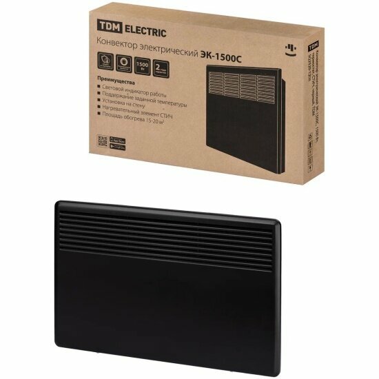 Конвектор Tdm Electric ЭК-1500С 1500 Вт термостат Стич черный SQ2520-1208