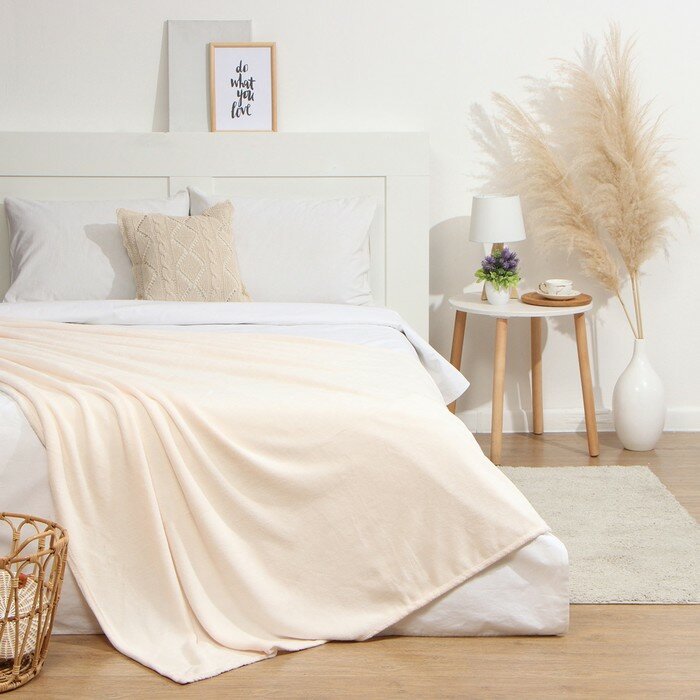 фото Плед Этель цв. молочный 150*200 см,100% п/э, корал-флис 220 гр/м2