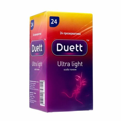 DUETT Презервативы DUETT Ultra light 24 шт презервативы duett ultra light ультратонкие 144 штуки