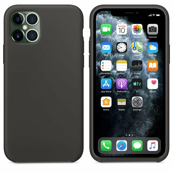 Чехол-накладка для iPhone 12 Pro Max VEGLAS SILICONE CASE NL закрытый черный (18)