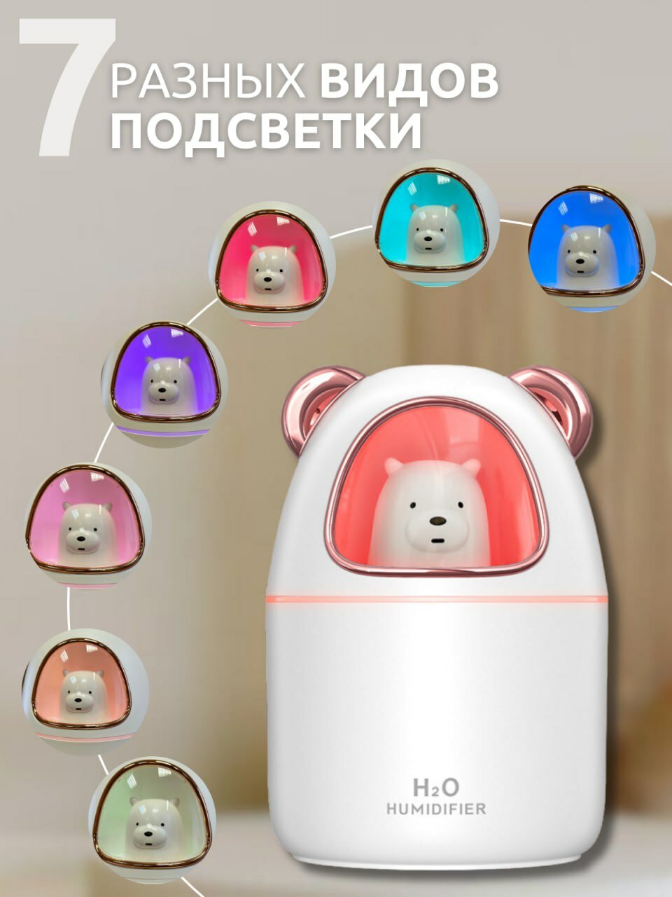 Увлажнитель воздуха для дома "High-K" - "Humidifier Bear" - фотография № 3