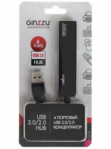 USB-концентратор Ginzzu GR-334UB разъемов: 4