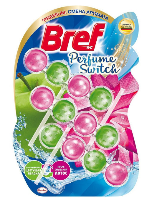 Блок для унитаза BREF Perfume Switch Цветущая Яблоня и Лотос 3*50 г