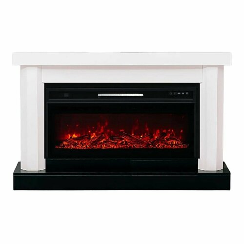 Электрокамин Nelson с очагом Pulsar 38 белый с черным