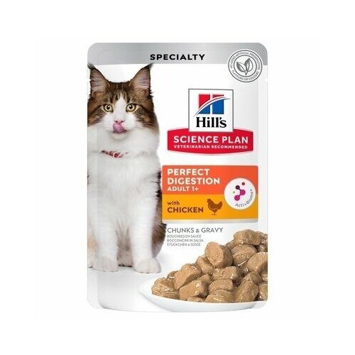 Hills консервы Паучи для кошек Идеальное Пищеварение (Adult Cat Perfect Digestion) 606444 | Adult Cat Perfect Digestion 0,085 кг 55858 (11 шт)