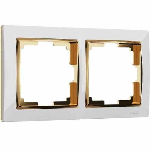 Werkel Snabb WL03-Frame-02-white-GD/W0021933 (белый, золото) Рамка на 2 поста