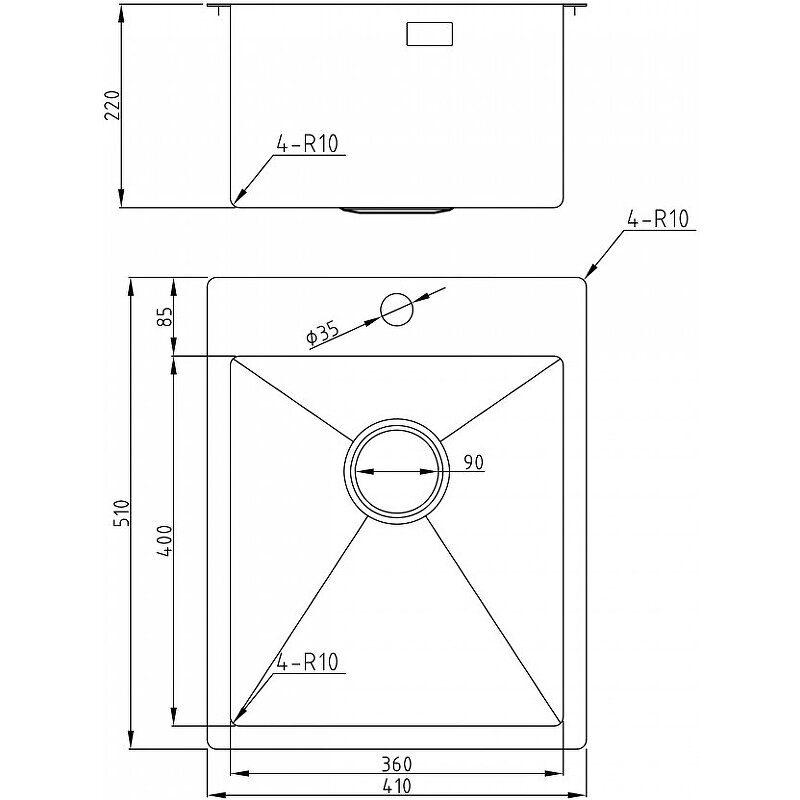 Мойка для кухни MILACIO Denia 41 Steel (MC.77460) сталь нержавеющая - фотография № 5