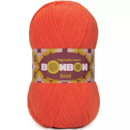 Пряжа Bonbon Kristal (Nako), оранжевый - 98212, 100% акрил, 5 мотков, 100 г, 475 м. пряжа bonbon kristal nako терракот 98871 100% акрил 5 мотков 100 г 475 м