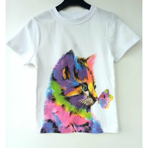 фото Футболка , размер 116, белый нет бренда