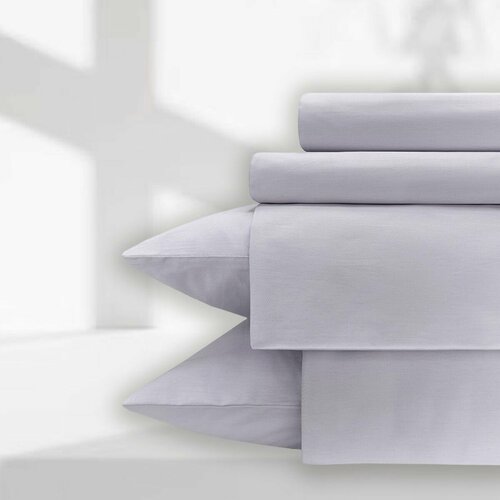 Простыня на резинке 200*200 Monocolor сатин хлопок /цвет лиловый