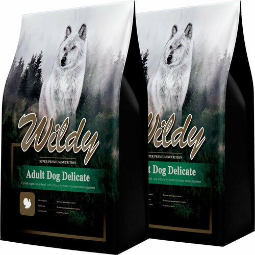 WILDY ADULT DOG DELICATE для взрослых собак всех пород с чувствительным пищеварением с индейкой (15 + 15 кг) brit premium dog adult sensitive для взрослых собак всех пород с чувствительным пищеварением с лососем и индейкой 1 1 кг