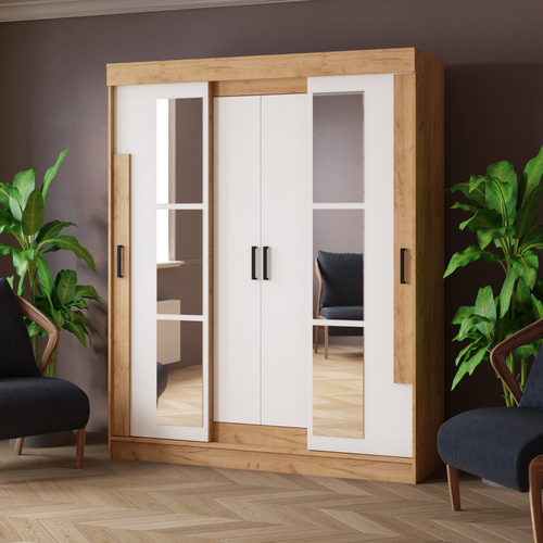 Шкаф-купе Homegrad Twist 210х170x53 см ЛДСП 5 полок 4 двери 31414₽