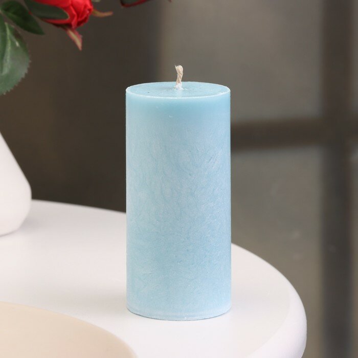 фото Свеча-цилиндр гладкая,5х10 см, пальмовый воск, нива, 6 ч 9889597