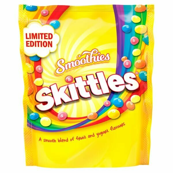 Жевательное драже Skittles Smoothies, со вкусом фруктовых смузи, 160 гр