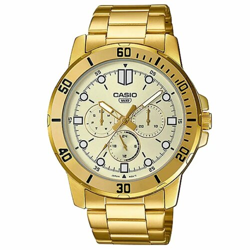 casio men s multifuntion water resistant quartz watch mtp vd300g 1eudf 49 mm gold Наручные часы CASIO Collection MTP-VD300G-9E, золотой, серебряный