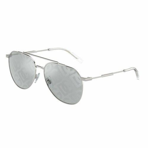 Солнцезащитные очки DOLCE & GABBANA DG 2296 05/AL, серебряный, зеленый