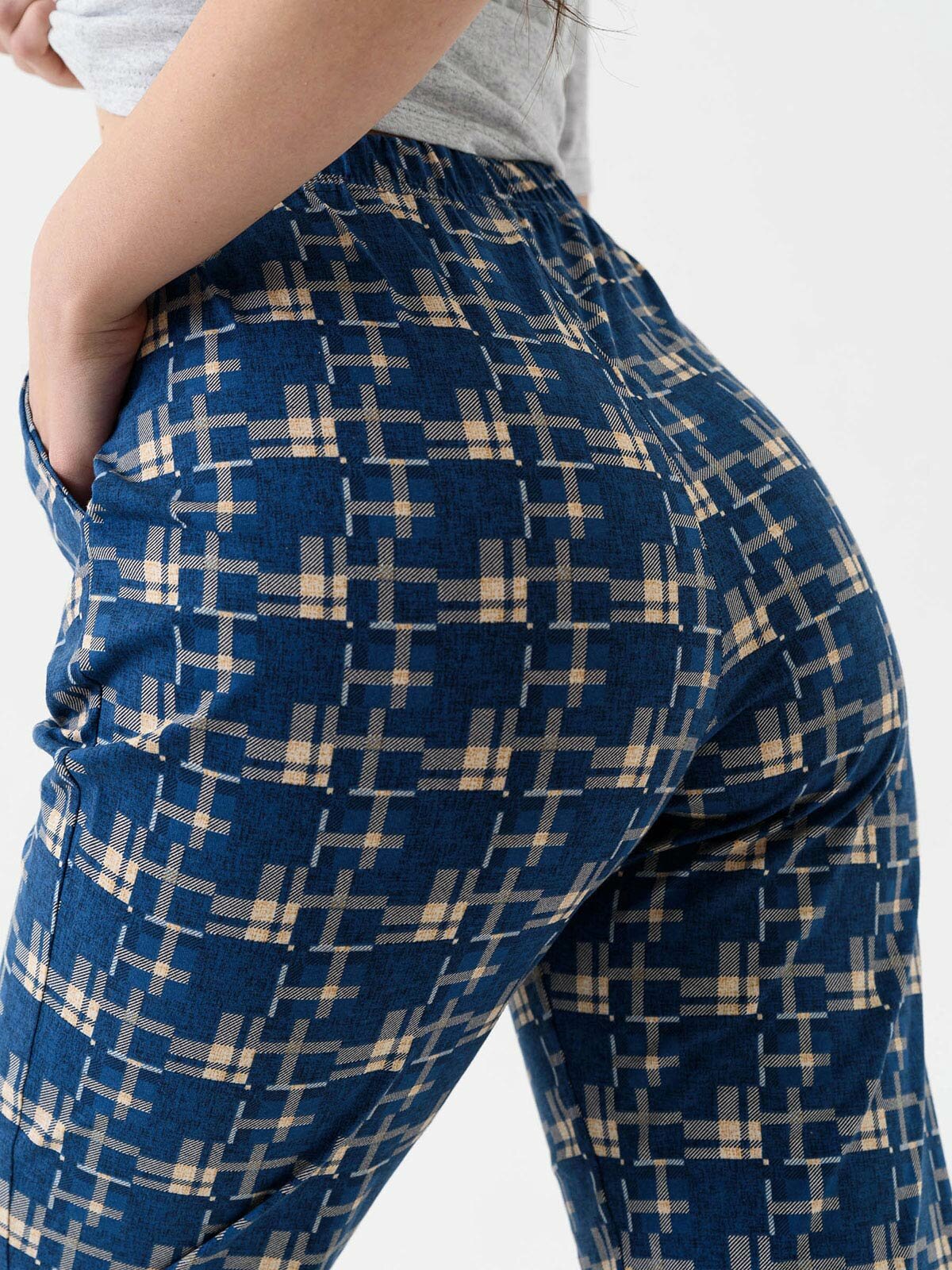 Женская пижама с брюками Капибара Синий 54 Кулирка Оптима трикотаж - фотография № 6
