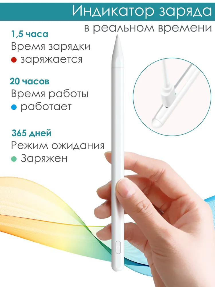 Стилус для планшета/для рисования/для ipad/Стилус Wiwu Pencil Pro III для iPad с 2018г (White)