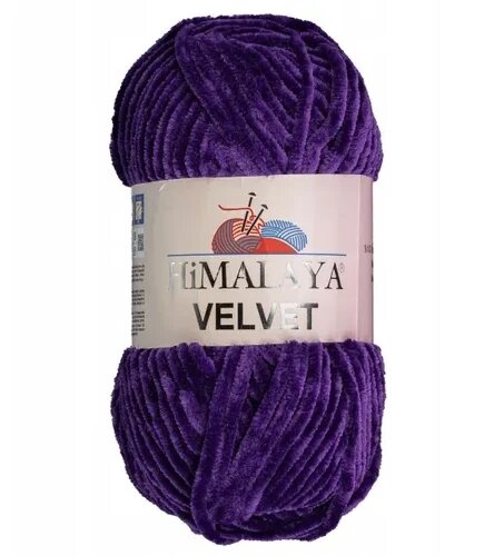 Пряжа плюшевая Himalaya Velvet 100г/120м, 100% микрополиэстер, цвет: 90028 (сливовый), 2 мотка