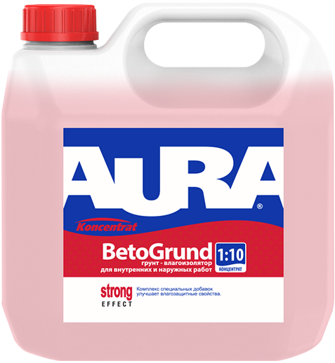 фото Грунт-Влагоизолятор Aura Beto Grund Koncentrat 1л Концентрат (1:10) для Внутренних и Наружных Работ / Аура.