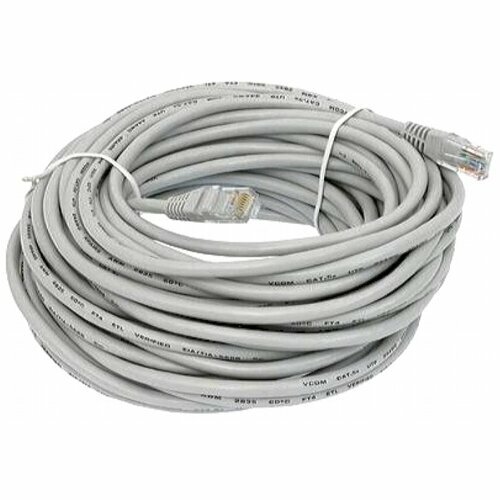 Патч-корд UTP CAT5e 30м Cablexpert PP12-30M RJ-45 кабель - серый патч корд 20 метров интернет кабель twist rj 45 категория 5e utp сетевой enternet lan для соединения интернета 20 м серый