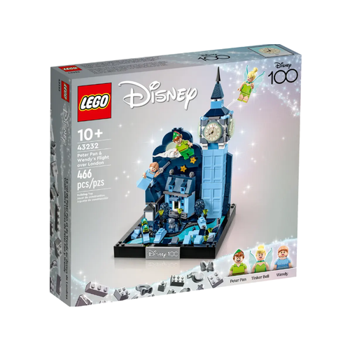 конструктор lego disney книга приключений питера пэна и венди 43220 99 деталей LEGO Disney 43232 Полет Питера Пэна и Венди над Лондоном