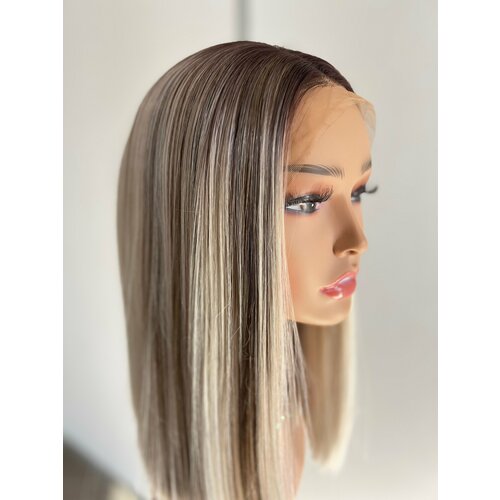 Парик ONLYSHAIR каре с ровным срезом прямым пробором и идеально гладкой структурой холодный блонд