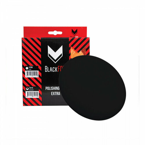 12320 BlackFox Полировальник поролоновый на липучке, 150 х 25 мм, мягкий, черный