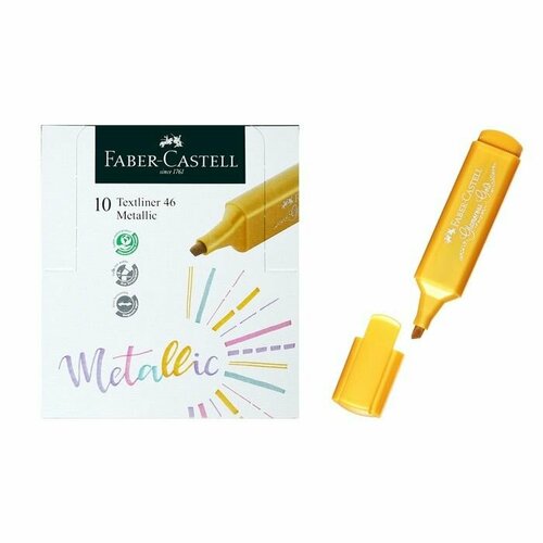 Маркер Текстовыделитель Faber-Castell TL 46 Metallic мерцающий золотой 1-5 мм 154650 563₽