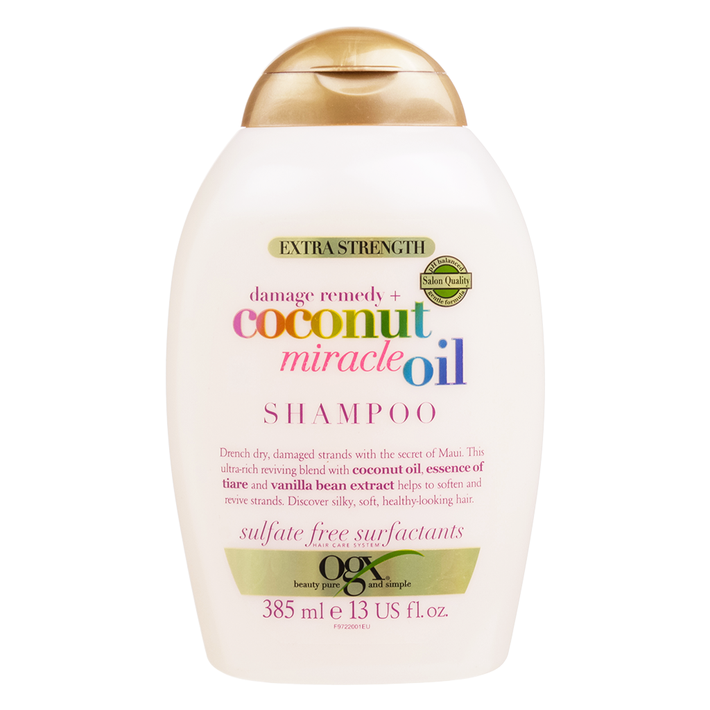 фото OGX Восстанавливающий шампунь с кокосовым маслом Extra Strength Damage Remedy+Coconut Miracle Oil, 385 мл 1 шт