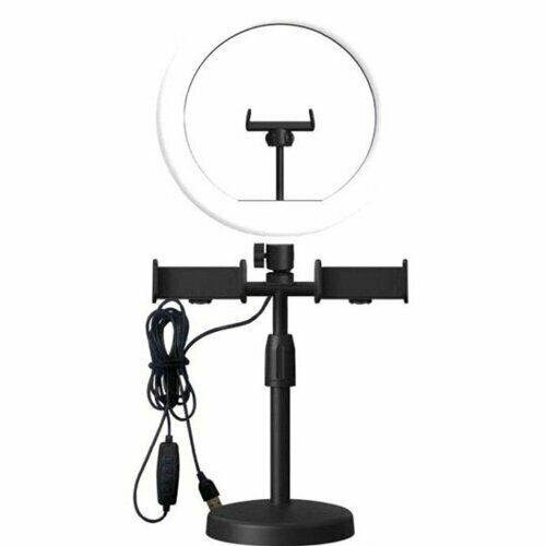 Лампа кольцевая CXB-260A со штативом-подставкой и держателем диаметр 25см в коробке 108000₽