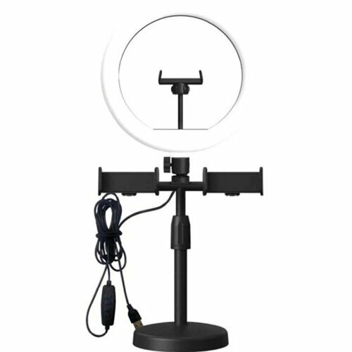 фото Лампа кольцевая CXB-260A со штативом-подставкой и держателем, диаметр 25см, в коробке