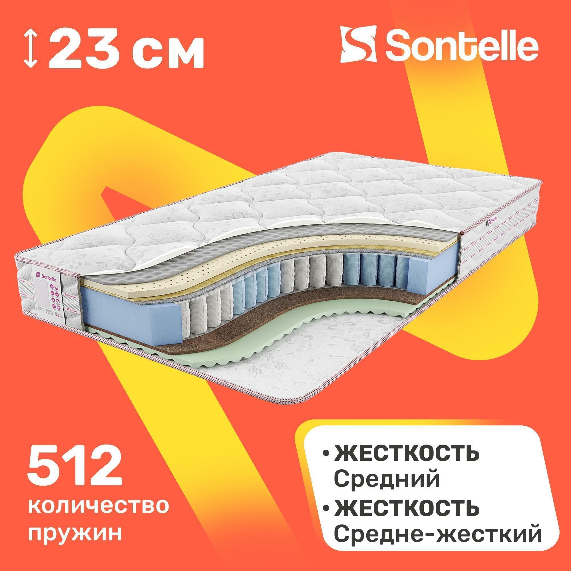 Матрас с независимыми пружинами Sontelle Vivre Castom oxim 65x125