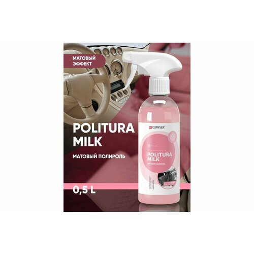 Матовый полироль для пластика и виниловых поверхностей Politura milk 0,5л