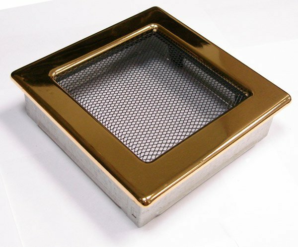 Вентиляционная решетка Kratki Полированное золото 17х17 см