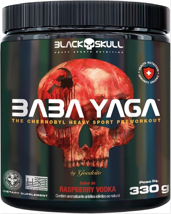 Black Skull, Bone Crusher Baba Yaga, Предтренировочный комплекс, 330 г (Малина-водка)