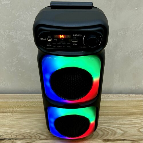 Портативная колонка Bluetooth ZQS4273 мультимедийная пульт ду LED подсветка USB Micro TF card TYPE-C FM-радио 220000₽