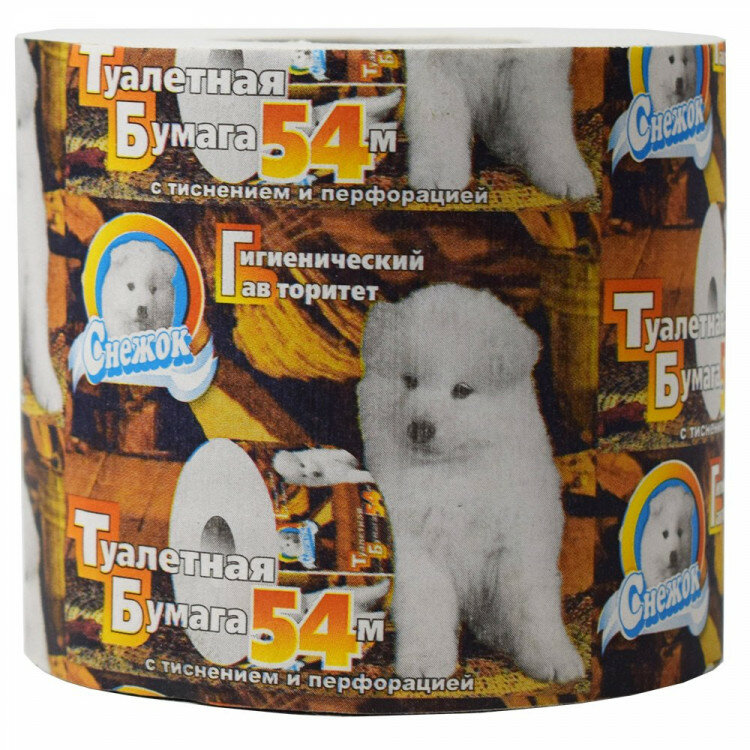 фото Бумага туалетная 1-слойная втулка 54 серая Снежок